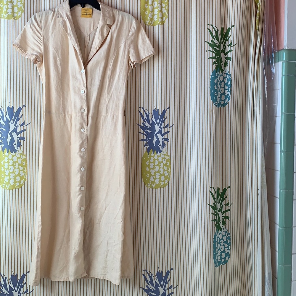 Vintage button down midi dress